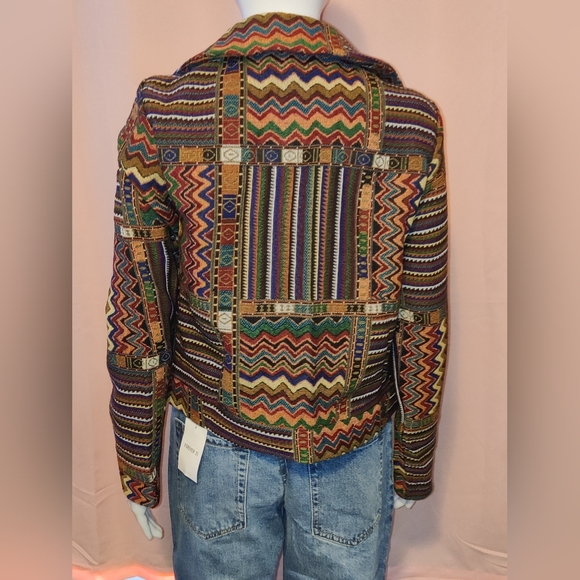 NW-UPC TAG   EMERY ROSE  CHEVRON PRINT DOUBLE BREASTED JACKET - Picture 3 of 7